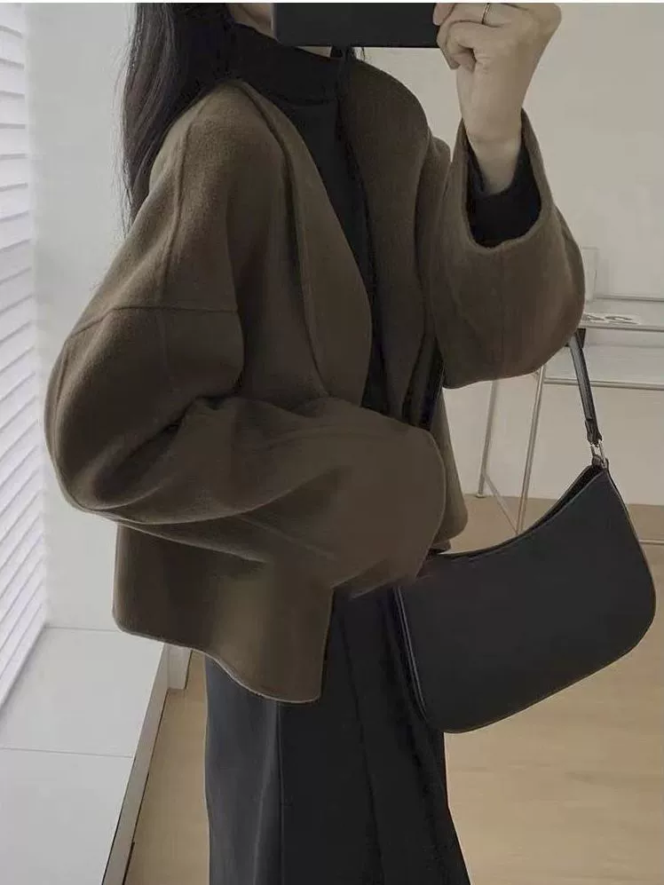 Демисезонный шерстяной жакет, короткий с длинным рукавом, в стиле Chanel, для подростков