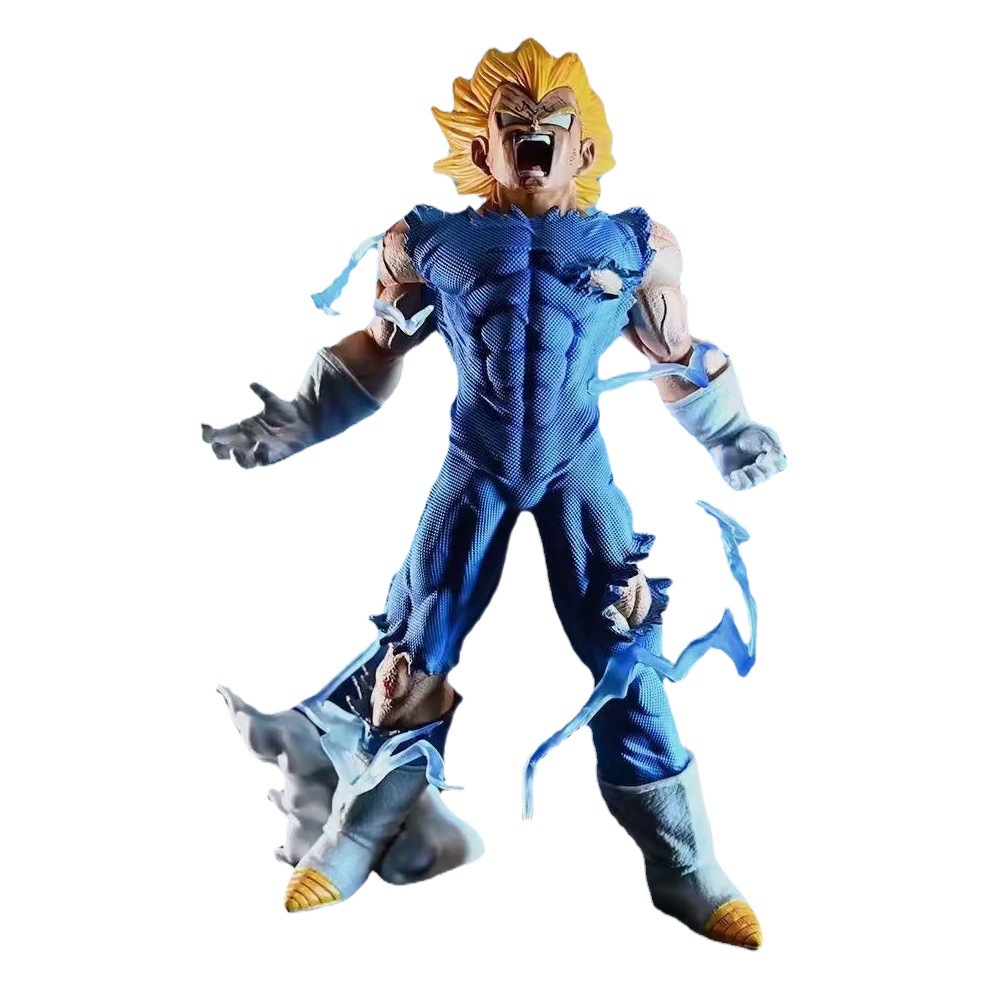 Dragon Ball BT Concha mágica auto-explosión Vegeta Super Saiyan estatua modelo anime hecho a mano en caja al por mayor