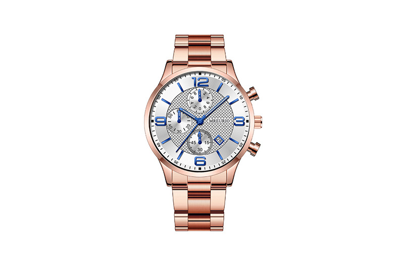 Color Block Pattern Business Color Block Single Folding Buckle Quartz Men's Watches