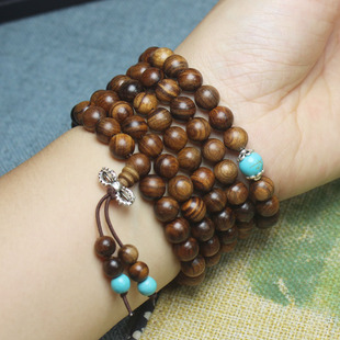 African Black Rosewood Buddha Beads Bracelet 8mm with Spacer Beads, Men's and Women's Bracelets, Wooden Rosary Beads, Manufacturer's Delivery