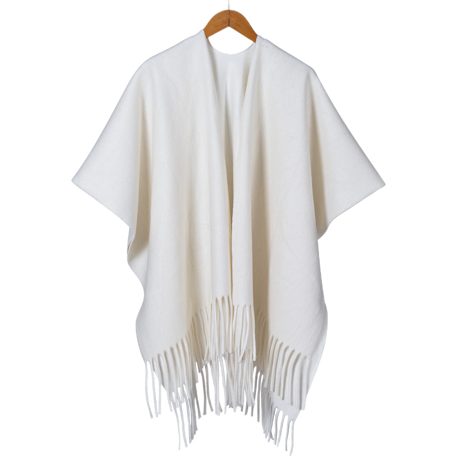 Damen Großer Quastenschal Einfarbig Warm Herbst Winter Schal_voghion.com
