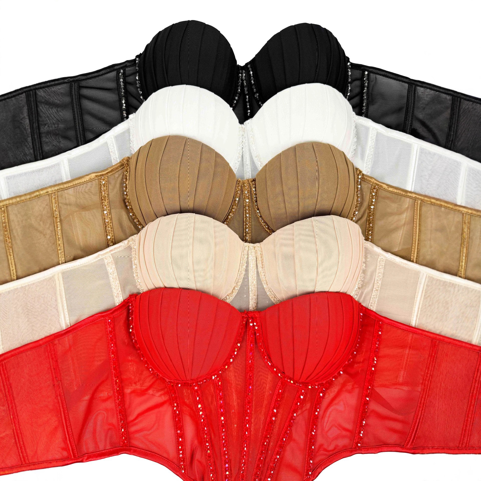 European And American Hot-Selling Sexy Mesh Camisole With Chest Pads, Weable Outside, Shiny Diamond Fishbone Shaping_voghion.com