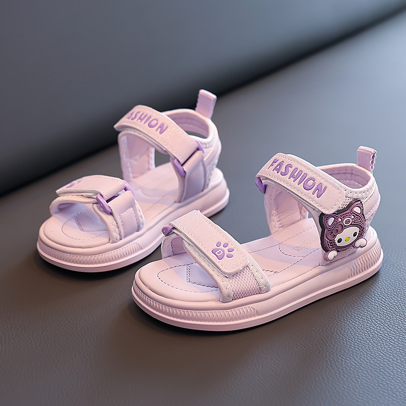Sandálias de niñas verano 2026 nuevos zapatos de playa suaves para niños zapatos de princesa casuales zapatos para niños grandes