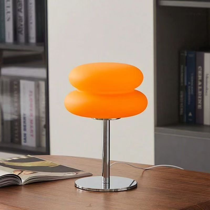 Lámpara de escritorio de crema de macarón medieval sala de estar dormitorio estudio cabecera de cama red atenuable luz nocturna hongo lámpara decorativa