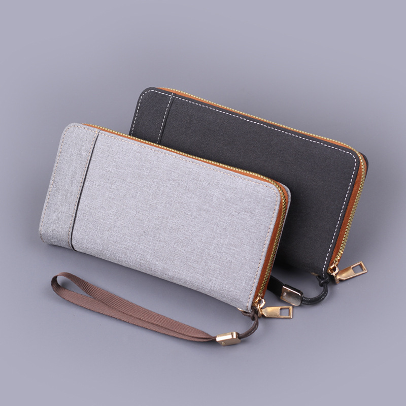 Bolso de lona de hombre bolso de mano de hombre bolso de mano de jeans empalmado estilo nacional nueva pulsera bolso de teléfono móvil hombre 12 tarjetas