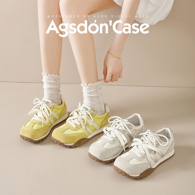 奥古狮登德训鞋女2025新款秋季厚底休闲板鞋运动阿甘鞋时尚小白鞋|undefined