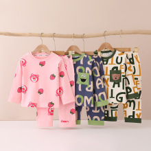 儿童圆领睡衣套装纯棉春秋季男童衣服家居服女童童装代销批发短袖