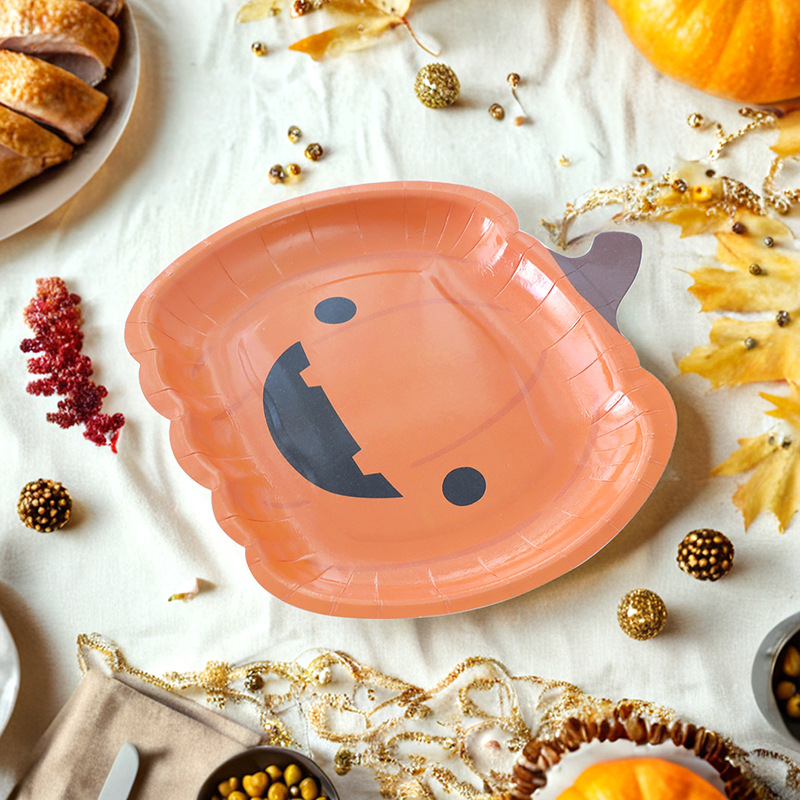 Halloween Festival Halloween Cartoon Style Pumpkin Party Festival Tableware