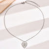 Universal stone inlay heart-shaped heart shaped stainless steel, accessory, necklace, chain for key bag , simple and elegant design