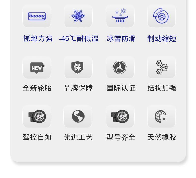 Snow Tires 205/195 Winter 45/50/55/60/65/70R15R16R17 Anti-Skid Tires Wear-Resistant C/Lt