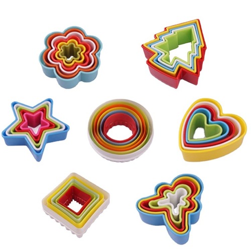 Baking color set plastic biscuit mold mousse ring cookie mold baking tool vegetable and fruit cutting mold