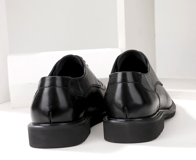 Plus-size business dress shoes men's British style tie top layer of cow leather wedding shoes_voghion.com
