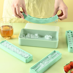 創意冰格硅膠製冰盒子食品級硅膠帶蓋創意自製冰塊模具冰球輔食器
