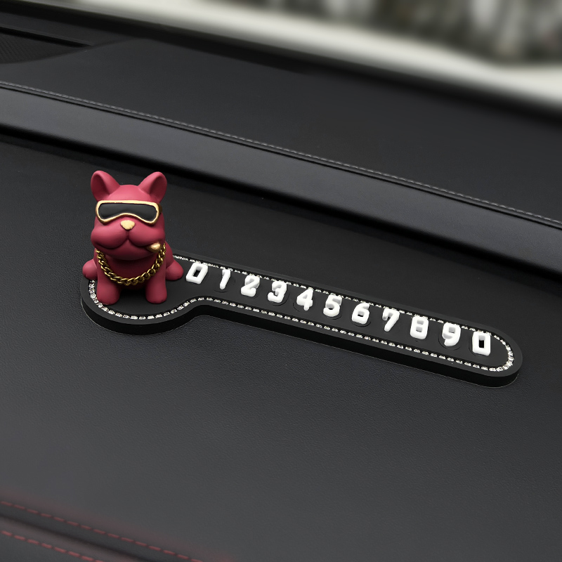 Bulldog vermelho + cartão de nota plana