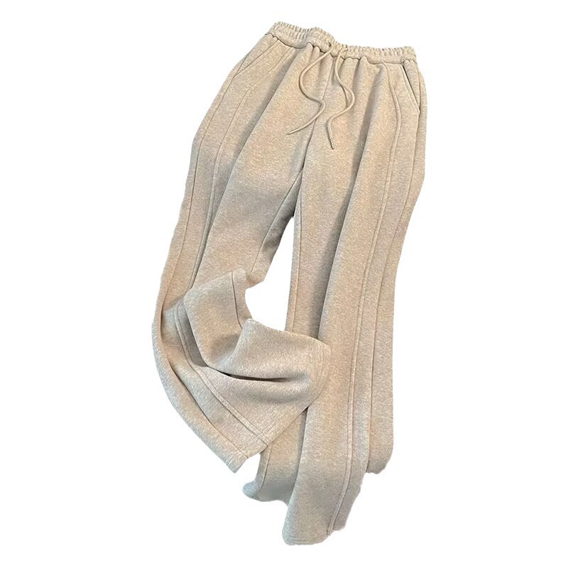 ファッションの洋風とベルベットのスポーツスーツ2024女性秋冬の新しいジッパーと帽子のガードルのワイドパンツの2セットのファッション