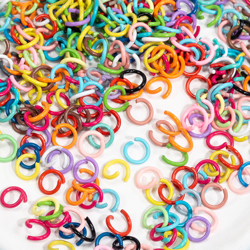 Pintura de color abierto anillo de conexión de hierro pulsera collar material hecho a mano DIY accesorios de la joyería