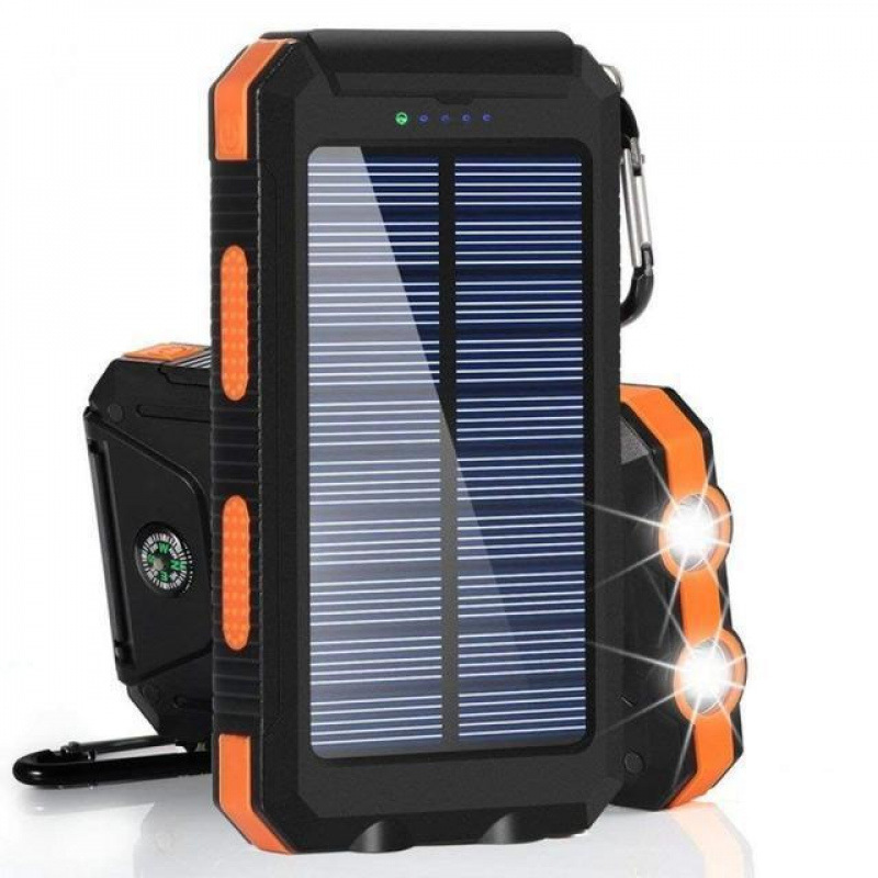 Amazon Waterproof Solar Power Bank 20000Mah Camping Light Outdoor Portable Power Bank Long Battery Life