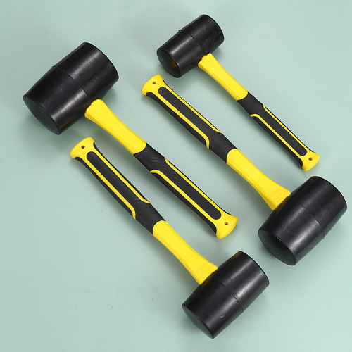 Rubber hammer with plastic handle, leather hammer for home decoration and flooring, 1500g woodworking hammer