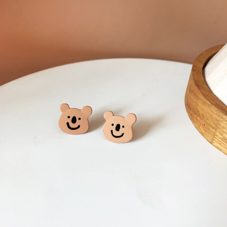 Cute Cartoon Smiling Bear Earrings display picture 5