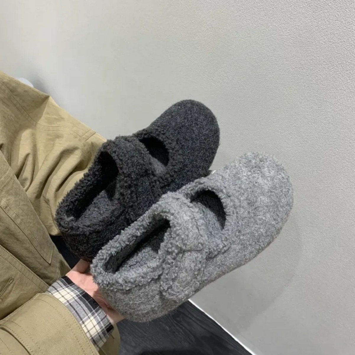 Autumn Winter Warm Fleece-Lined Mary Jane With Skirt, Height Increasing Flats, Cotton Shoes, Wool Material Soft Sole_vogvips.com