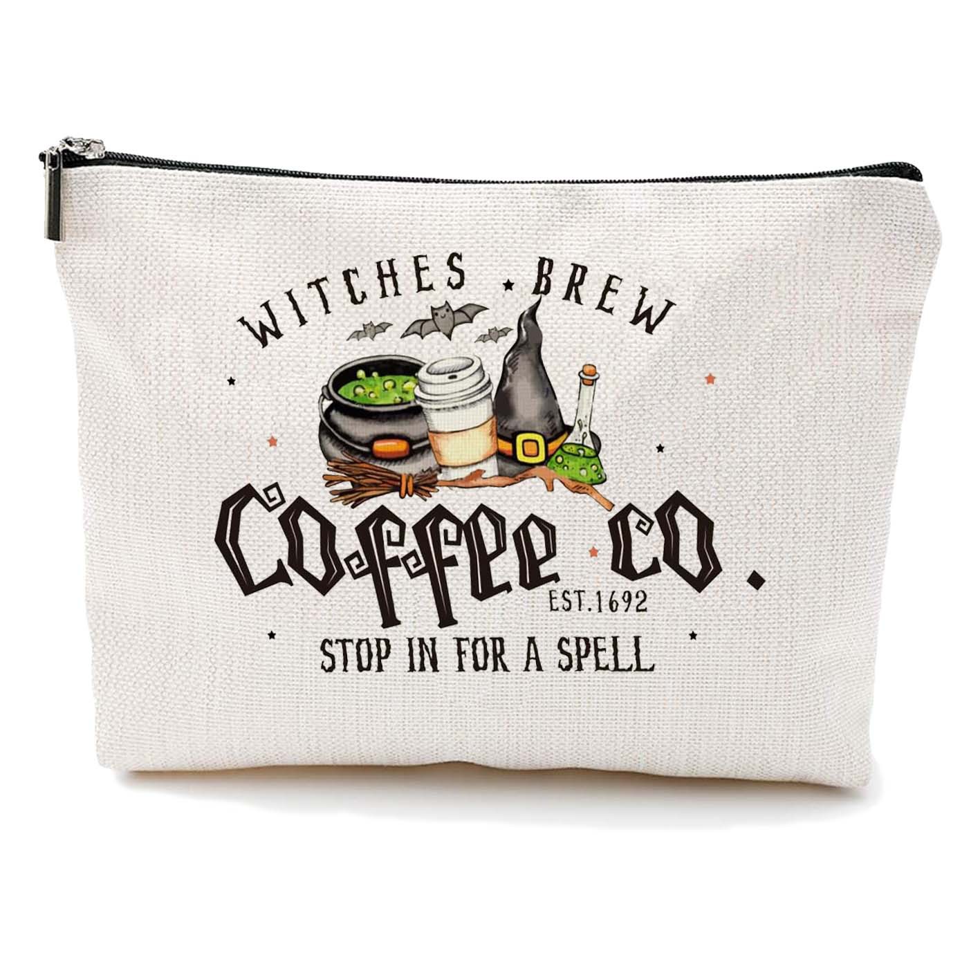 Transfronterizos Amazon Halloween maquillaje letras Halloween brujas maquillaje bolsa bolsa de almacenamiento lino fábrica directa