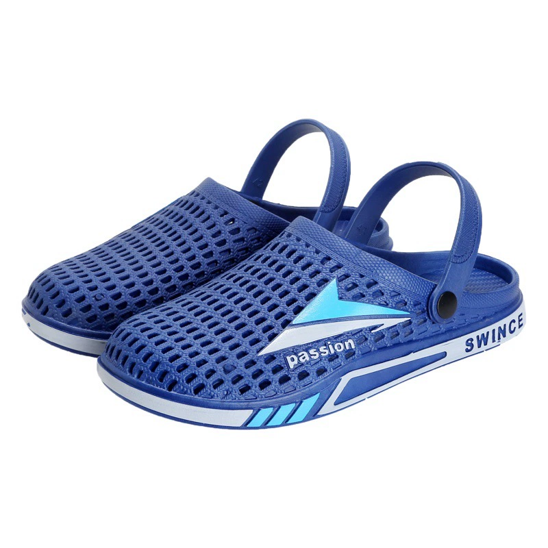 2024 Новые тапочки с закрытым носком, мужские стильные летние уличные туфли с дырками, крутая обувь на толстой подошве, верхняя одежда, нескользящая пляжная обувь