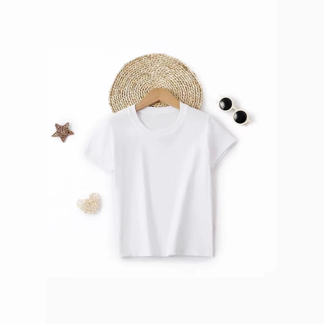 Детские европейские и американские детские футболки с короткими рукавами 25 лет, однотонные летние футболки для мужчин и женщин, удобные и дышащие, из чистого хлопка с короткими рукавами.