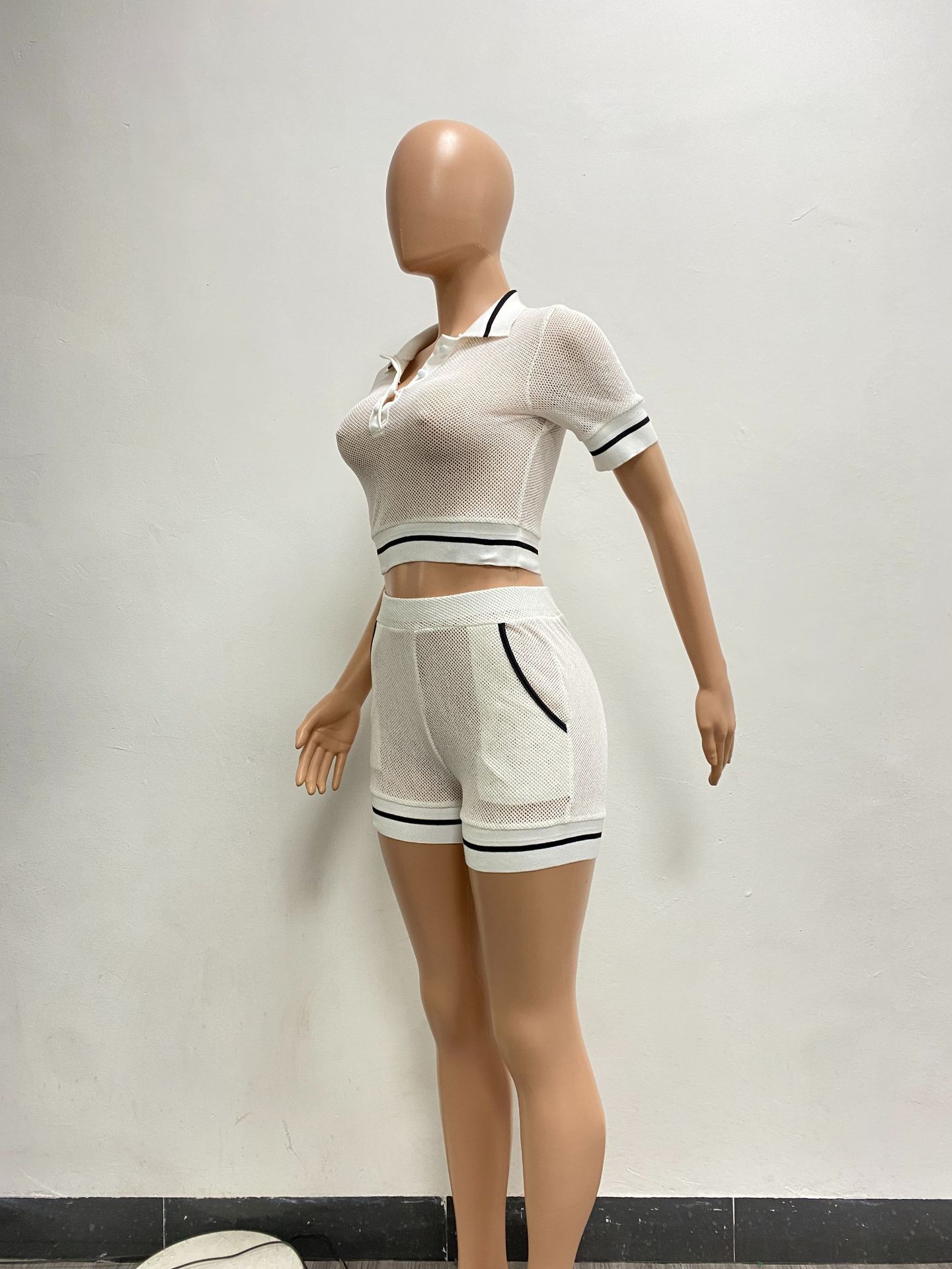 420g Weight Short Sleeve Sleeve Length Spandex, Polyester Fabric Type Pant Co-ord Set Sets Type 2 Pieces Set Quantity Daily Occasion V Neck Neckline Slim Fit Type Solid Color Pattern Summer Season Women's Gender Simple Style Style Daily Women's Simple Style Solid Color Spandex Polyester Pant Co-ord Set Shorts Sets 12