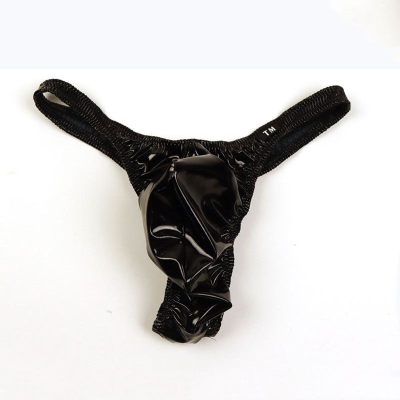 Men's Passion U-Convex Sexy Underwear Men's Pu Leather Pleated Bag Men's Thong Sexy T-Pants Intimates Cross-Border Men's Passion U-Convex Sexy Underwear Men's Pu Leather Pleated Bag Men's Thong Sexy T-Pants Intimates Cross-Border
