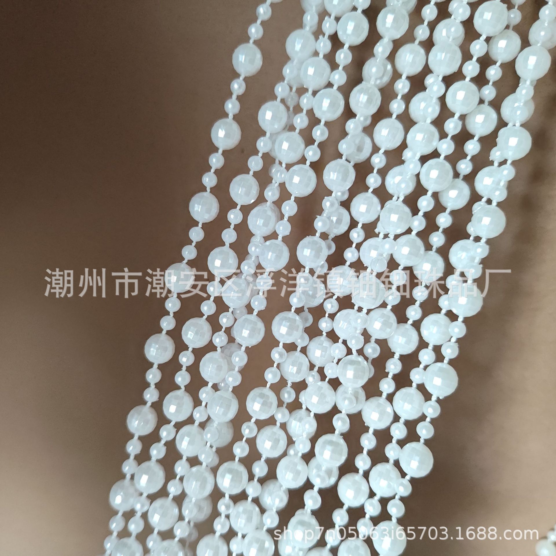 Abs wired bead imitation pearl 8+4 earth bead chain bouquet wedding…