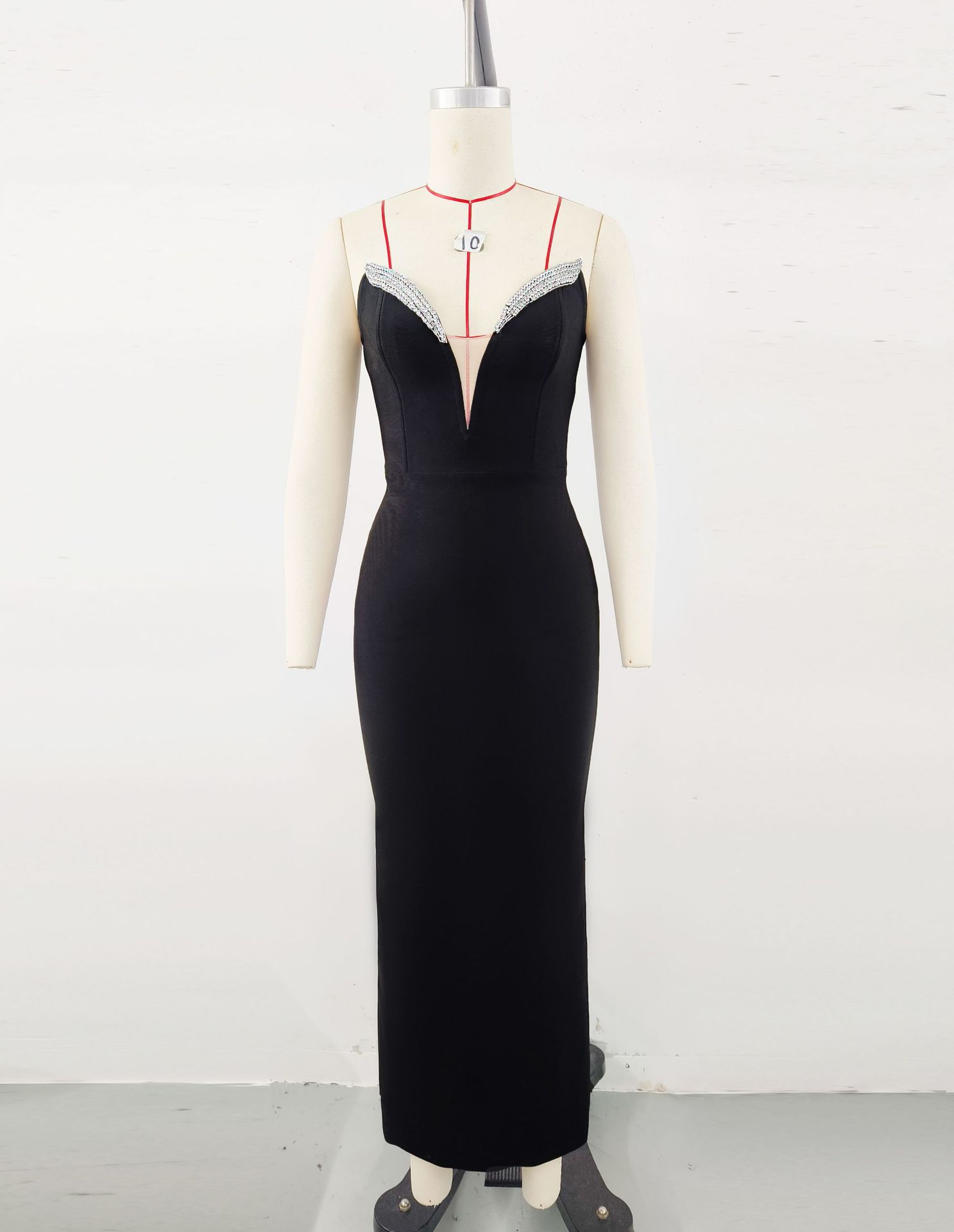 Estación independiente transfronteriza falda de vendaje de diamantes para mujer nueva dama ajustada vestido de fiesta negro club dress