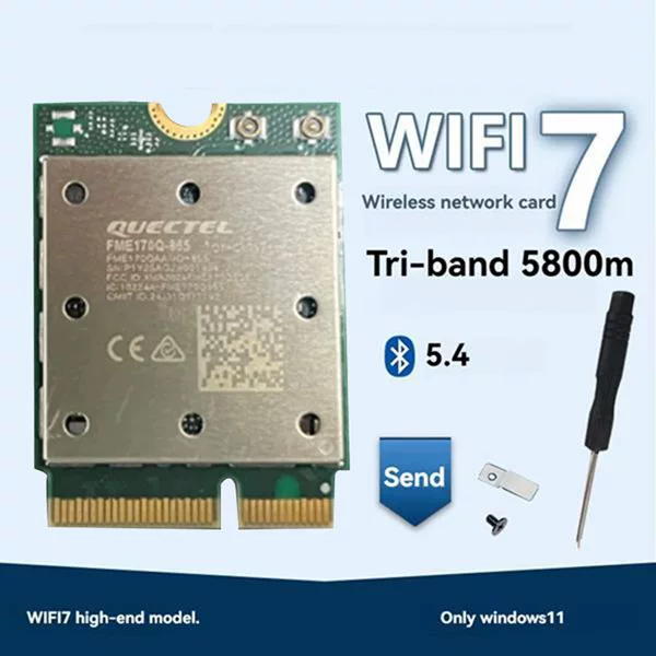 Беспроводной модуль QCNCM865 WIFI7 5G трёхдиапазонный с встроенной сетью, 5800M, Bluetooth 5.4, Qualcomm