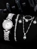 Watch, fashionable set, universal steel belt, earrings, necklace and bracelet, ring