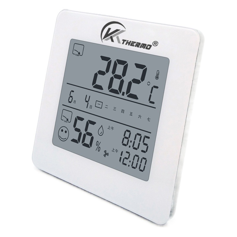 Termohigrómetro Digital de Escritorio KT, con Reloj Despertador y Calendario, para Oficina