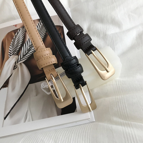 Retro student small belt, simple and versatile, Korean decorative thin belt with suit skirt, chic women's jeans belt