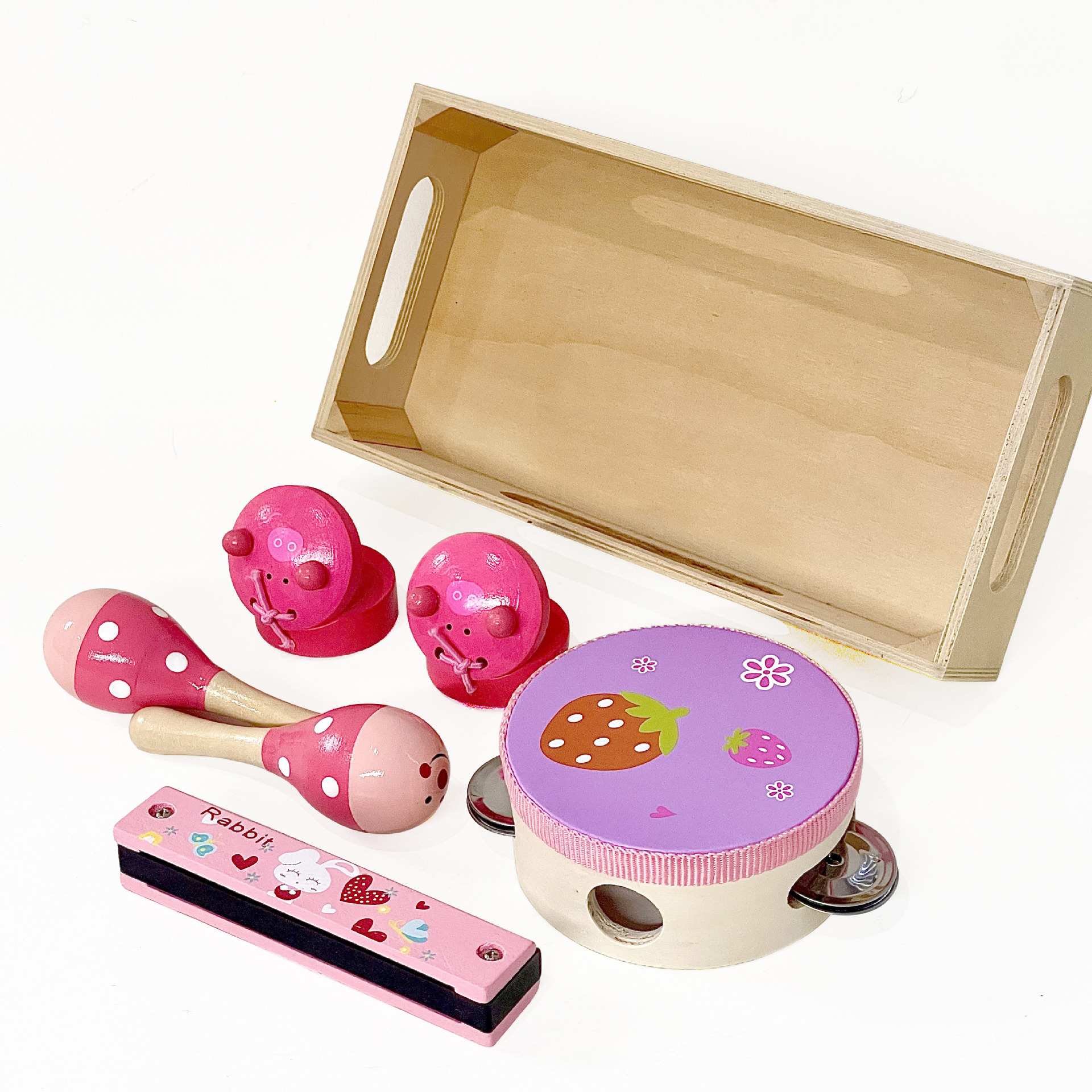 Orff niños percusión instrumento traje arena martillo armónica sonido tablero pandereta juego de cuatro piezas de enseñanza ayuda traje combinación