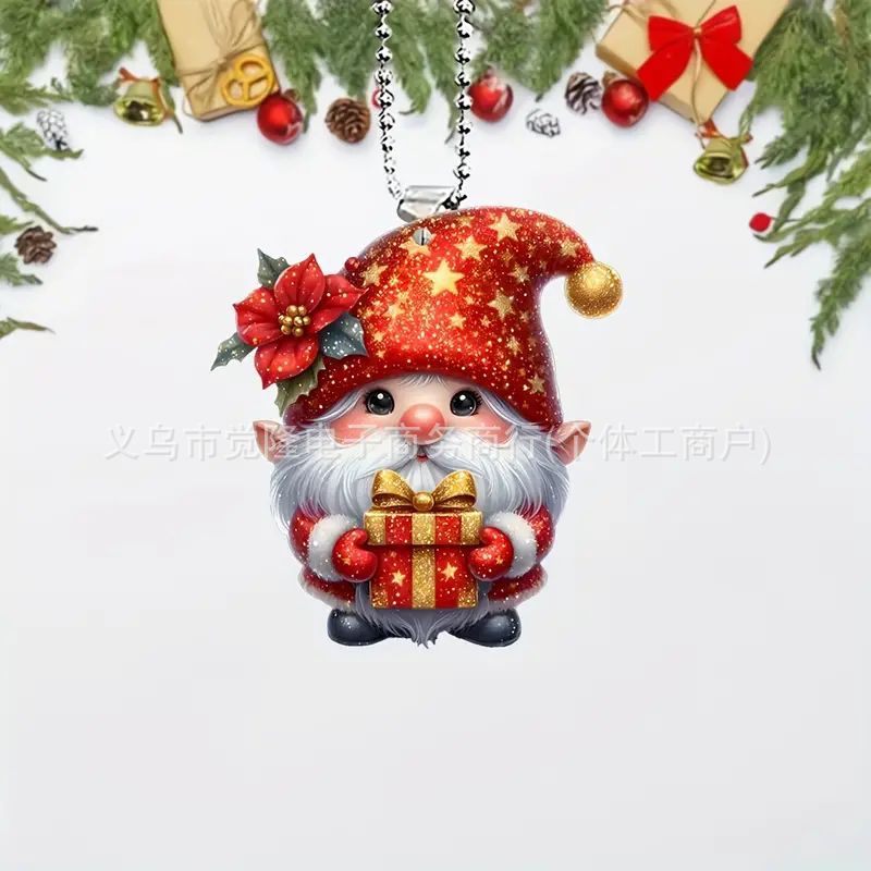 Navidad dibujos animados árbol de Navidad viejos transfronterizos nuevos colgantes de decoración de automóviles planos acrílicos