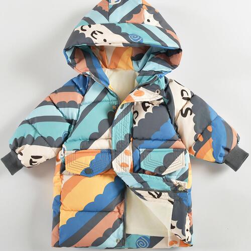 Children's Cotton Coat, Long Version, Korean Style, Cute and Thick Cotton Coat for Boys and Girls