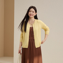 【甜美软糯毛衣】纤莉秀大码女装时尚减龄百搭开衫胖mm2025秋新款