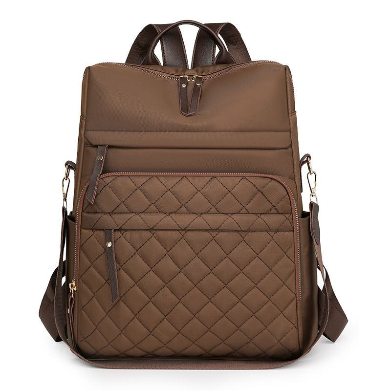 Mochila de nailon para mujer 2025 nueva mochila casual para mujer moda Lingge casual mochila ligera de gran capacidad marea