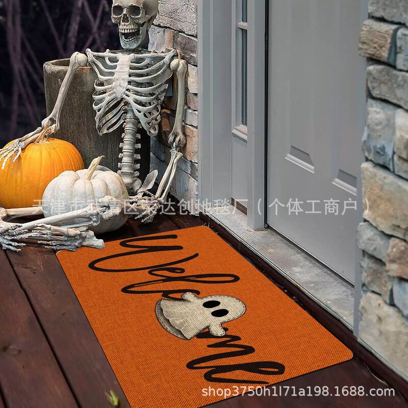 Amazon Temu ハロウィンゴーストフロアマット、汚れにくい玄関ドアマット、バスルーム吸収性フットマット、リビングルーム装飾フロアマット|undefined
