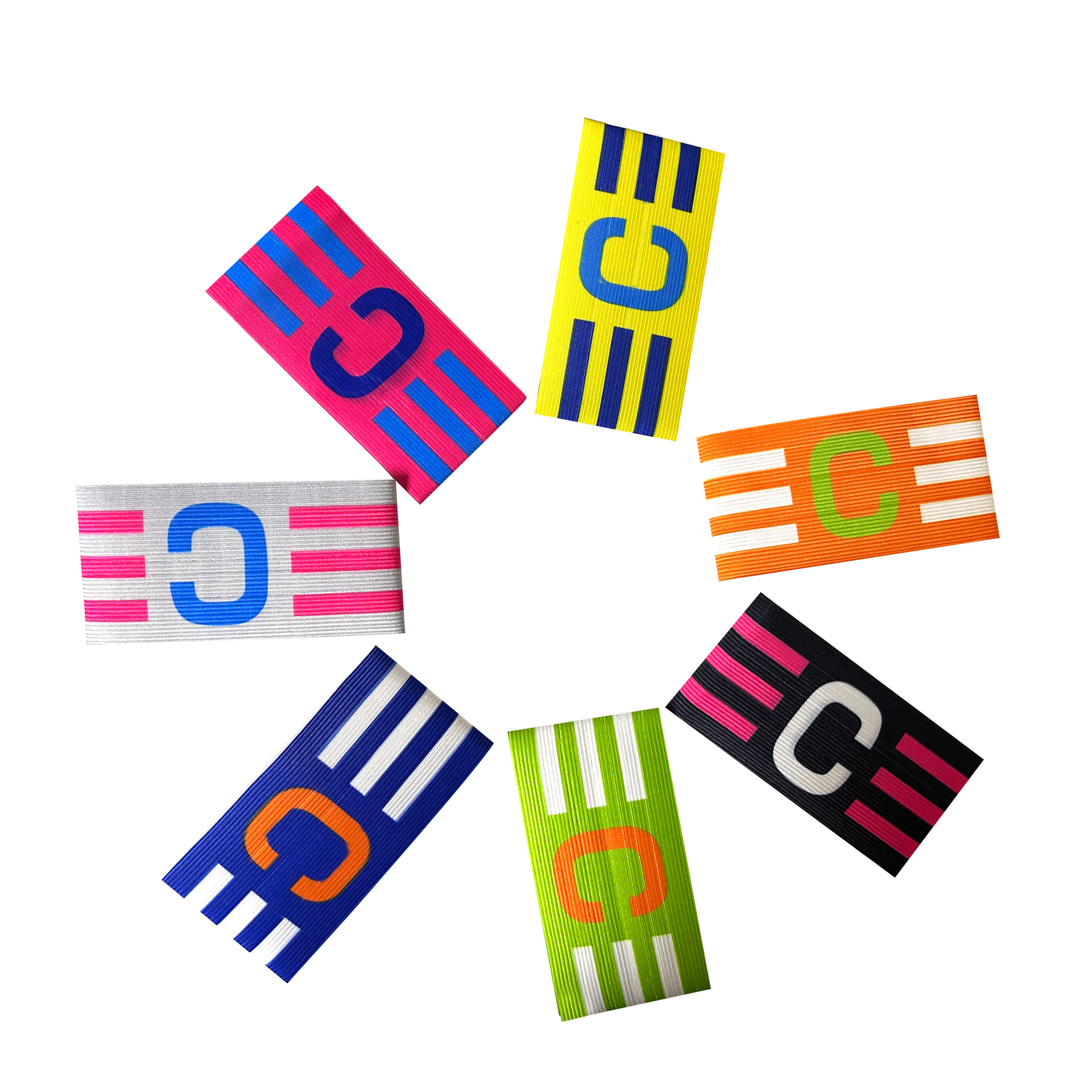 Brazalete de capitán de fútbol de color transfronterizo Brazalete de capitán de fútbol Brazalete de equipo de entrenamiento de fútbol Brazalete de equipo C