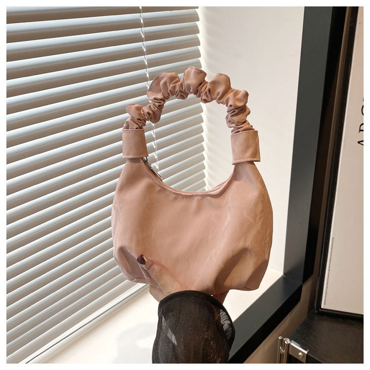 2024 Autumn/Winter ins solid-color stylish handbag with underarm pleats, a gentle Korean-style single-shoulder bag for women undefined