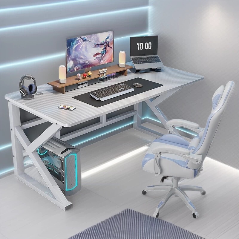 Bedroom-Specific Rounded Corner Computer Desk, Desktop Gaming Table, Student Writing Desk, Home Office Simple Study and Work Desk