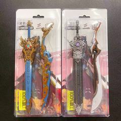 三国周边模型武器道具青釭剑古锭刀套装金属玩具模型学生 七宝刀