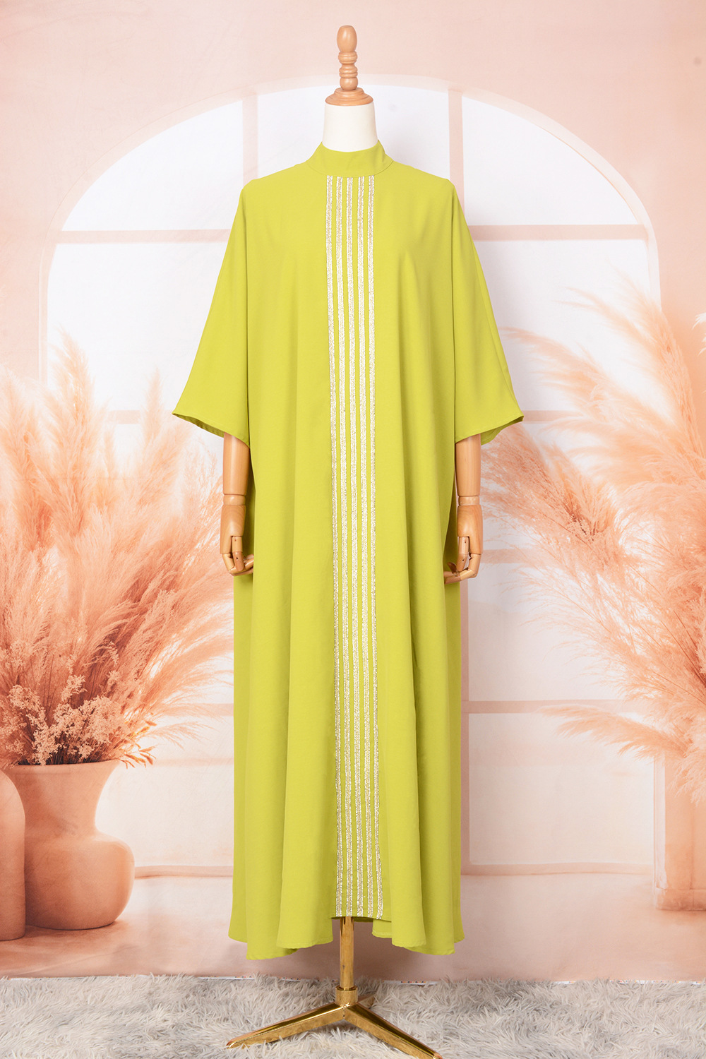 Cross-border E-commerce Arab Abaya Dubai Muslim Middle Eastern Fashionable And Elegant Rhinestone Embellished Robe Dress_ecoleips.com