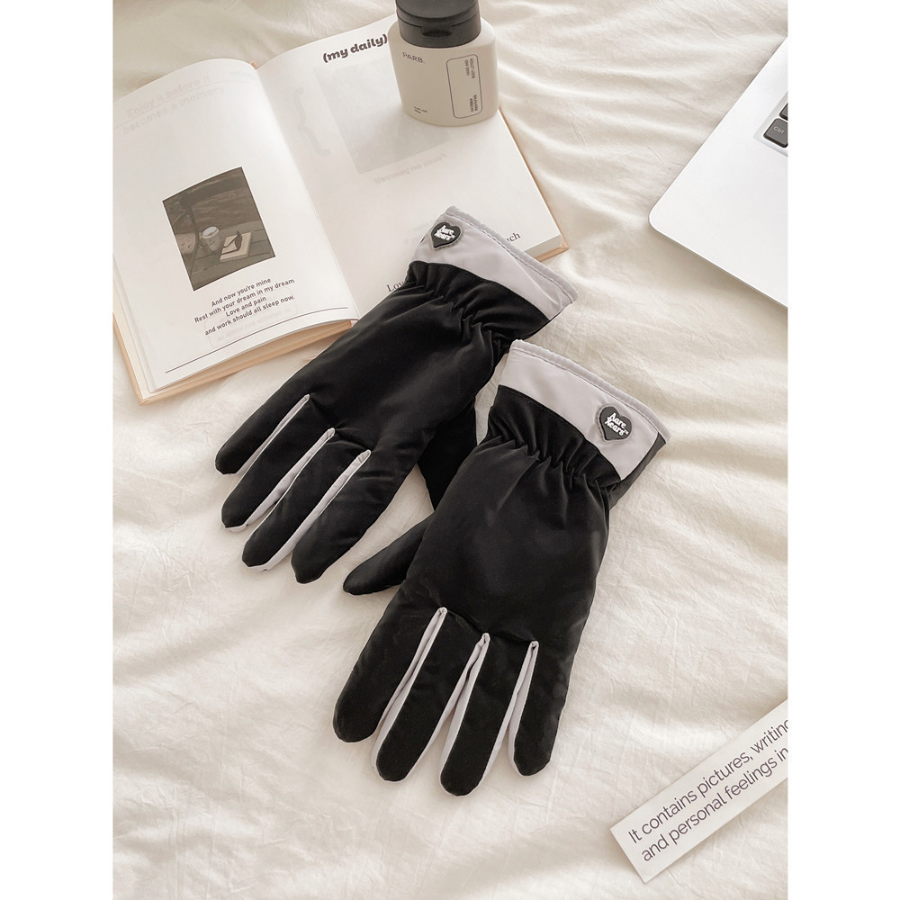 Guanti invernali per studentesse, carini, antifreddo, caldi, da ciclismo, foderati in pile, in cotone spesso, per lo sci all'aperto,_voghion.com