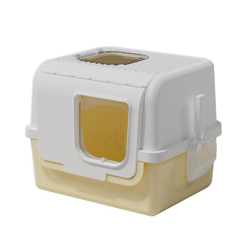 lavabo de arena para gatos totalmente cerrado tipo expulsión inodoro para gatos antiolor para mascotas de tamaño grande para gatos pequeños