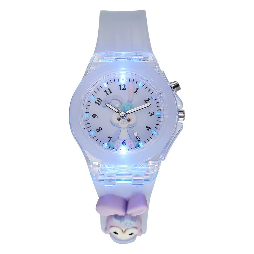 En stock suave jalea color muñeca para niños reloj luminoso colorido flash primaria y secundaria estudiante de dibujos animados reloj fábrica al por mayor