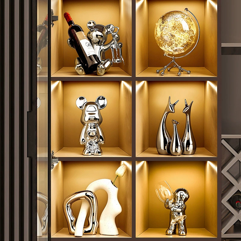 Керамические украшения, легкие роскошные украшения для винных стеллажей с агрессивным медведем, украшения для винных шкафов в гостиной, украшения для домашних ТВ-шкафов